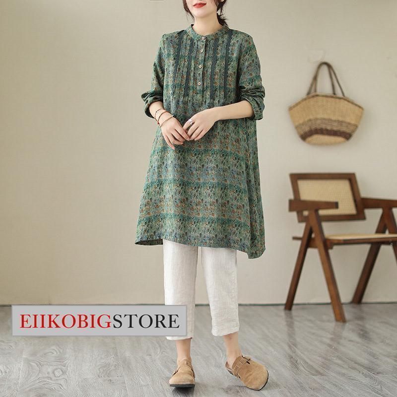 チュニック ロングシャツ シャツ レディース ワンピース 花柄 体型カバー カットソー 着痩せ 羽織 ゆったり 無地 春秋 長袖 おしゃ USTAUSTRALIA_COM_AU