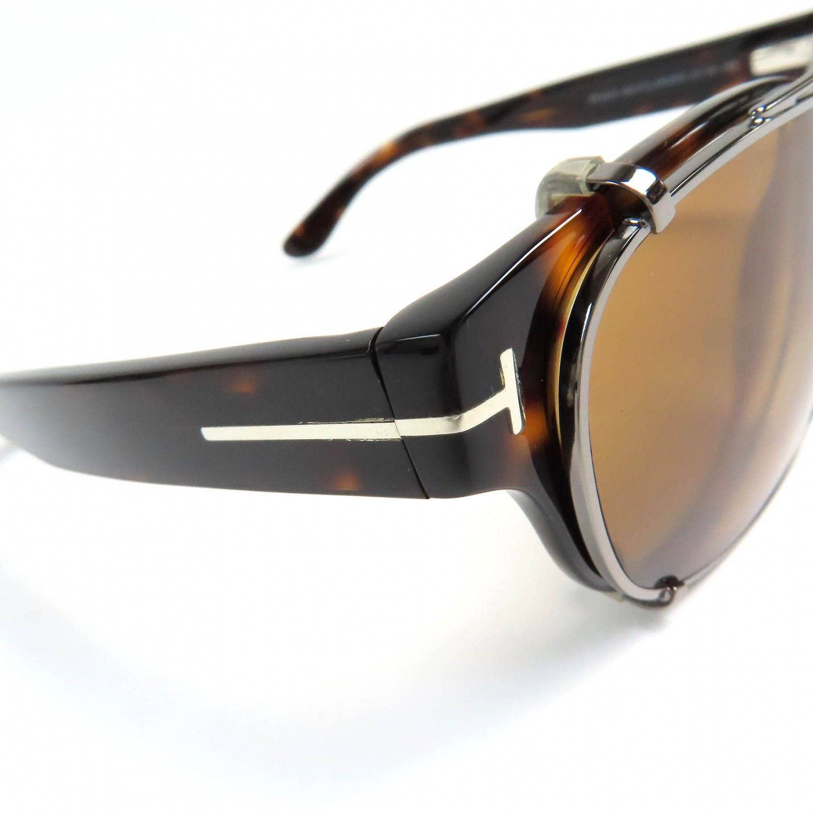 極美品△TOM FORD トムフォード TF5276 053 クリップオン サングラス 眼鏡 アイウェア ダークブラウン べっ甲柄 51□19 145 ケース付き 極美品△TOM FORD トムフォード TF5276 053 クリップオン サングラス