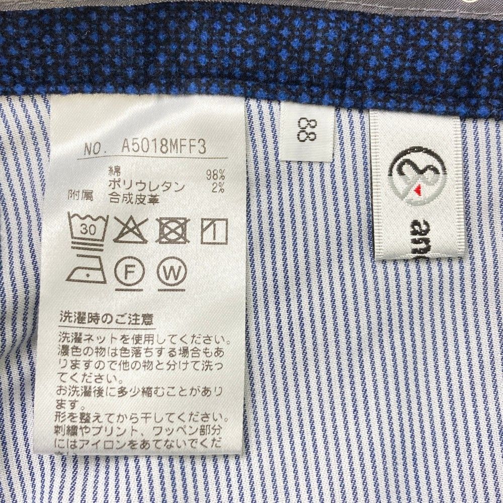 サイズ：88 AND PER SE アンパスィ  起毛 ストレッチパンツ 総柄 ネイビー系 [240101413605] ゴルフウェア メンズ ストスト サイズ：88 AND PER SE アンパスィ 起毛 ストレッチパンツ 総柄