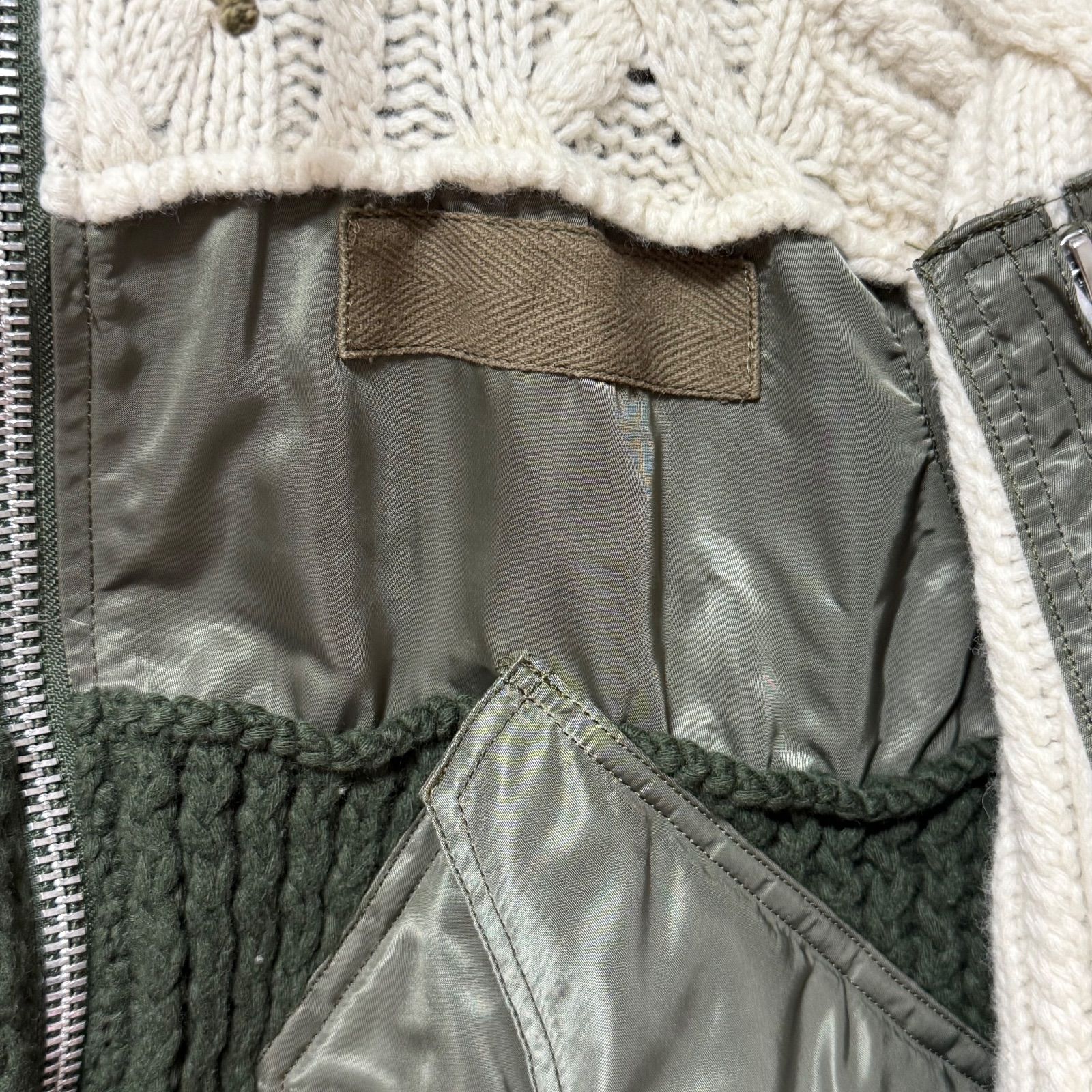 sacai サカイ ケーブルニット ドッキング MA-1ジャケット - メルカリ