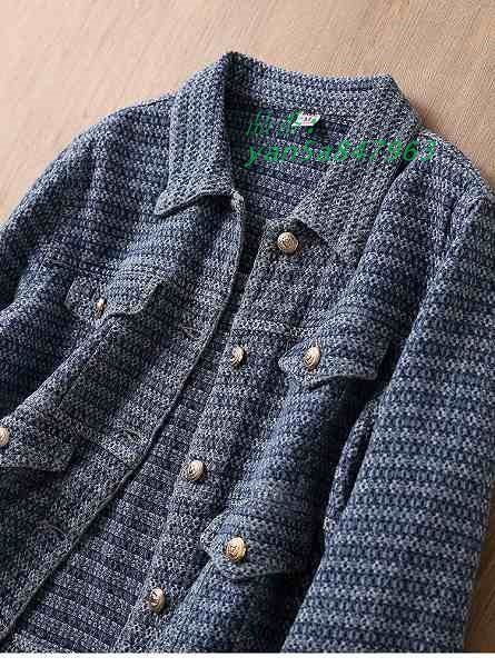 ショートジャケット デニム素材 カジュアルジャケット 金ボタン ジージャン 長袖 細く見える通勤通学20代30代40代50代60代 襟付き SからXL yan5a847963