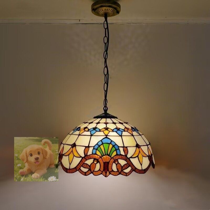 北欧 現代 ステンドグラス ペンダントライト 豪華天井照明ステンドグラスランプ ガラス工芸品