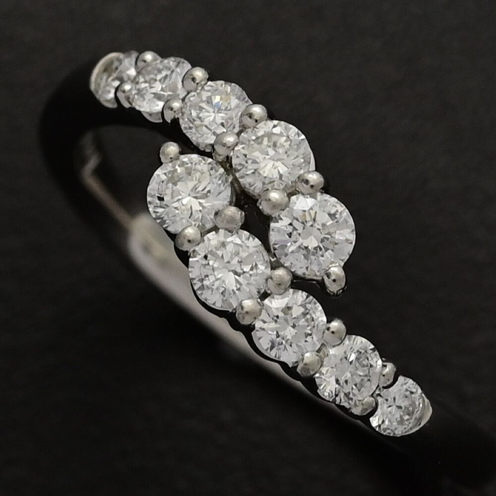 0.5ct/10P・ダイヤモンドリング・指輪/Pt999/995,1000-4.1g/10.5