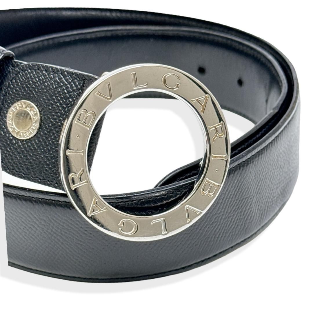 日本全国送料無料商品 特集 BVLGARI ブラックレザー ベルト L/44 メンズ シンプル 小物