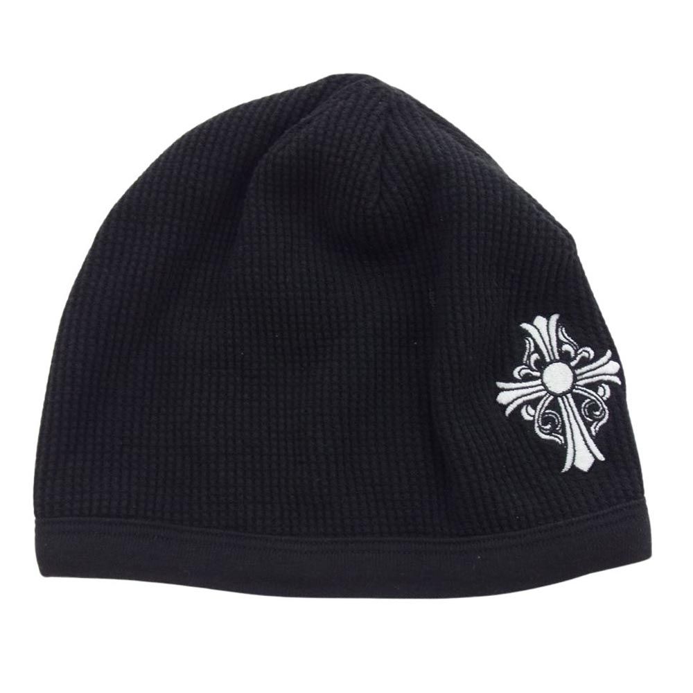 CHROME HEARTS クロムハーツ（原本無） ニットキャップ CHクロス刺繍 サーマル ニットキャップ ビーニー ニット帽 ブラック系【中古】