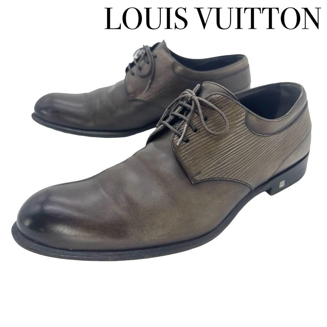 LOUIS VUITTON ルイヴィトン エピライン レザー プレーントゥ ビジネスシューズ 革靴 カーキ×ブラウン メンズ 表記６ 25cm相当