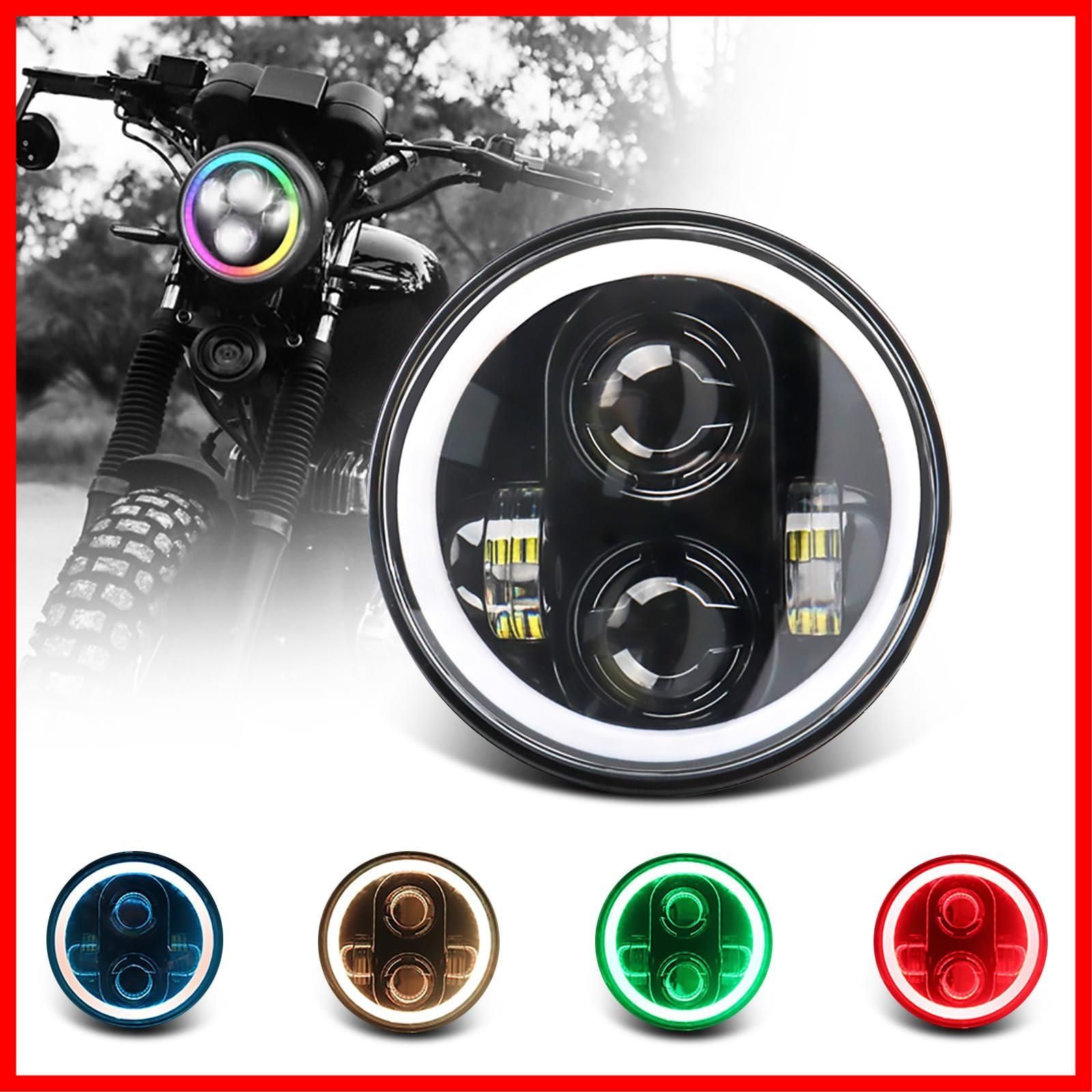 新着商品 5.75インチ led RGB ヘッドライト 40Wの高輝度 RGBリング Hi|Loスイッチ付き largoods 自由に選べる スマートフォンのAPPコントロール AppleおよびAndroidに対応し RGB