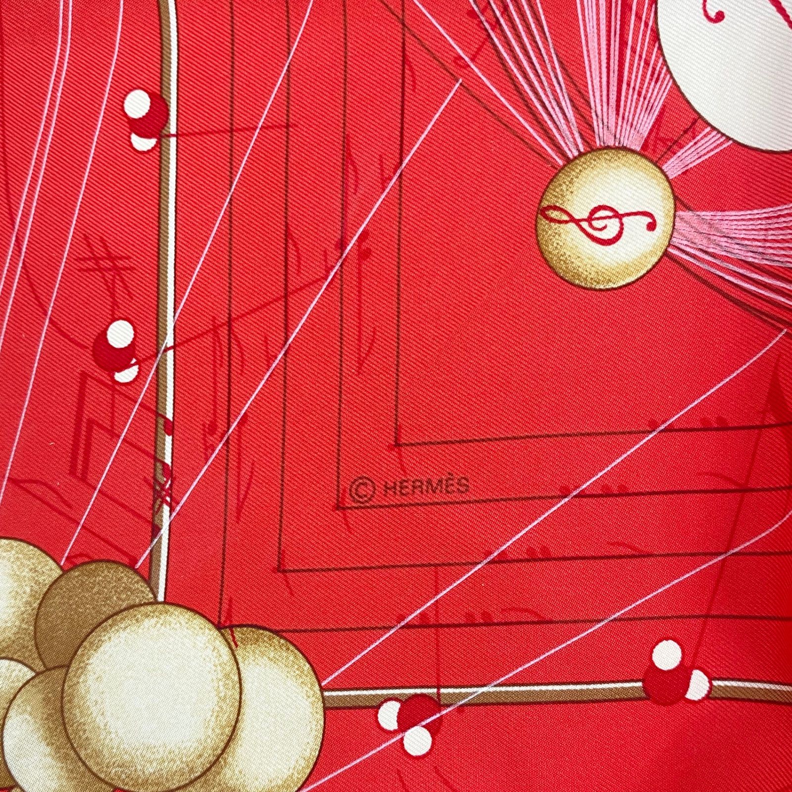 ☘️極美品☘️ エルメス 球体が奏でる音楽 スカーフ カレ90 ピンク ☘️極美品☘️ エルメス 球体が奏でる音楽 スカーフ カレ90 ピンク