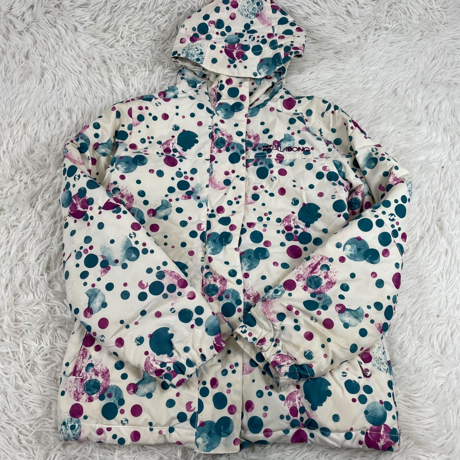 ビラボン スノーウェア セットアップ スキー スノボ Sサイズ 水玉 ドット柄 スキーパンツ 8 k