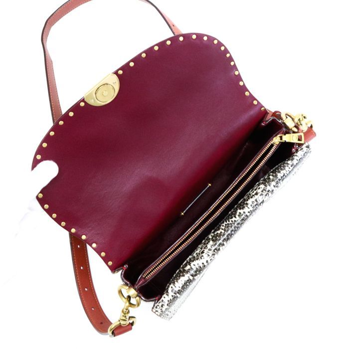 コーチ COACH ショルダーバッグ パイソン レザー PVC
