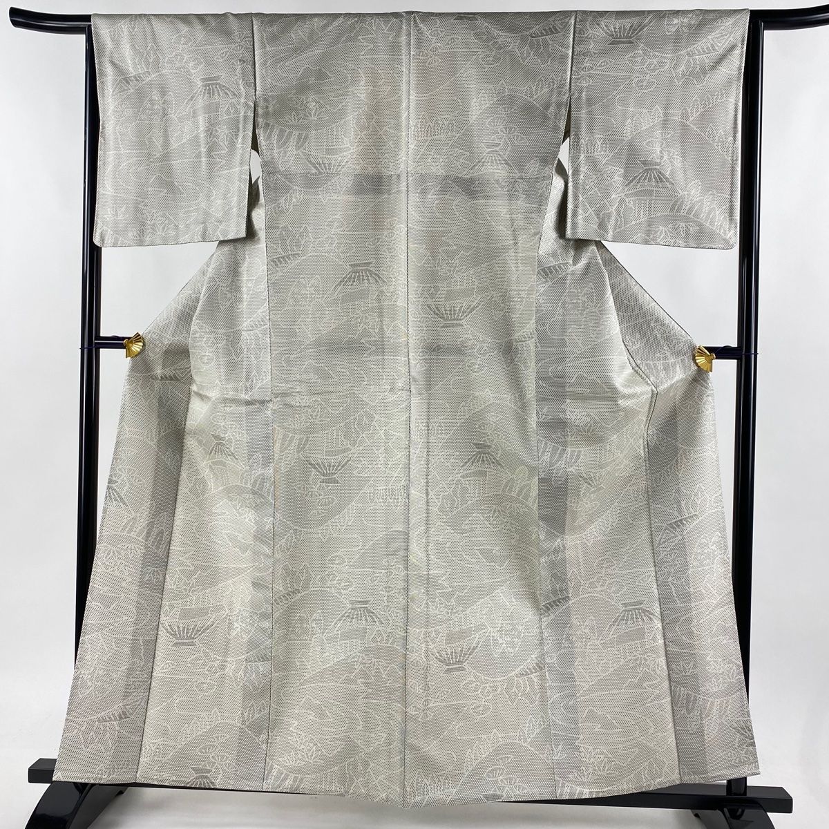 紬 身丈161cm 裄丈64cm 正絹 逸品 【中古】4枚セット 天皇陛下御在位