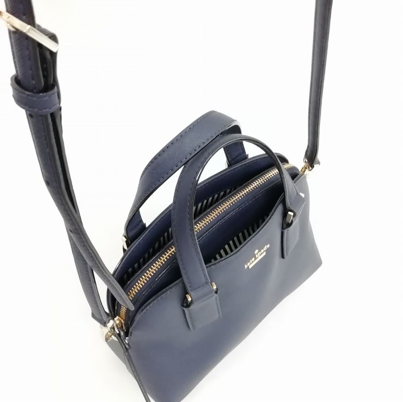 kate spade ショルダーバッグ　2way　ネイビー　【美品】 美品】kate spade ハンドバッグ 2wayショルダーバッグ - メルカリ
