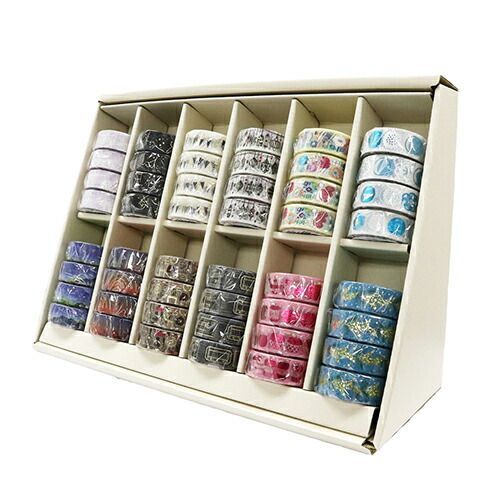 ワールドクラフト マスキングテープ キラキラマスキングテープ第3弾 什器セット 薄茶色 KRMT15SET4