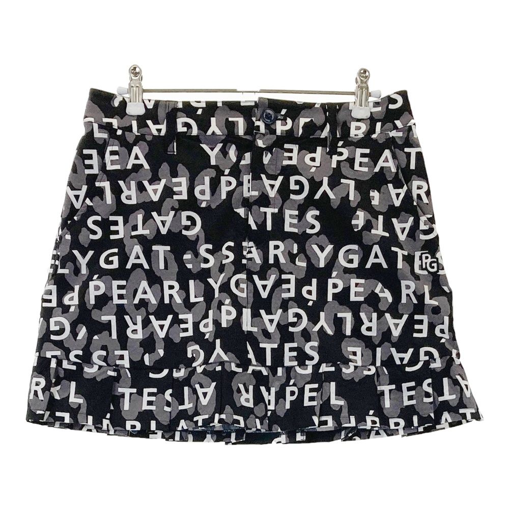サイズ 1 PEARLY GATES パーリーゲイツ モデル ストレッチスカート シアサッカー ロゴ 総柄 ブラック系 240101531907 ゴルフウェア レディース ストスト