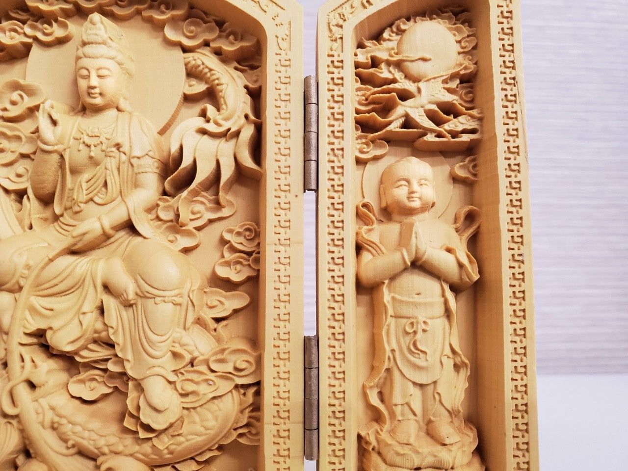 柘植　龍(ドラゴン )木製彫刻 置物黄楊繊細彫刻　木製 中国 ツゲ龍置物 美術品 黄楊 木製 彫刻｜輸入マート