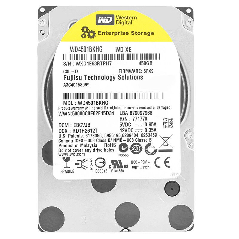 Western Digital 450GB WD4501BKHG 32MB キャッシュ ハードドライブ 10000RPM SAS III 2.5 インチ