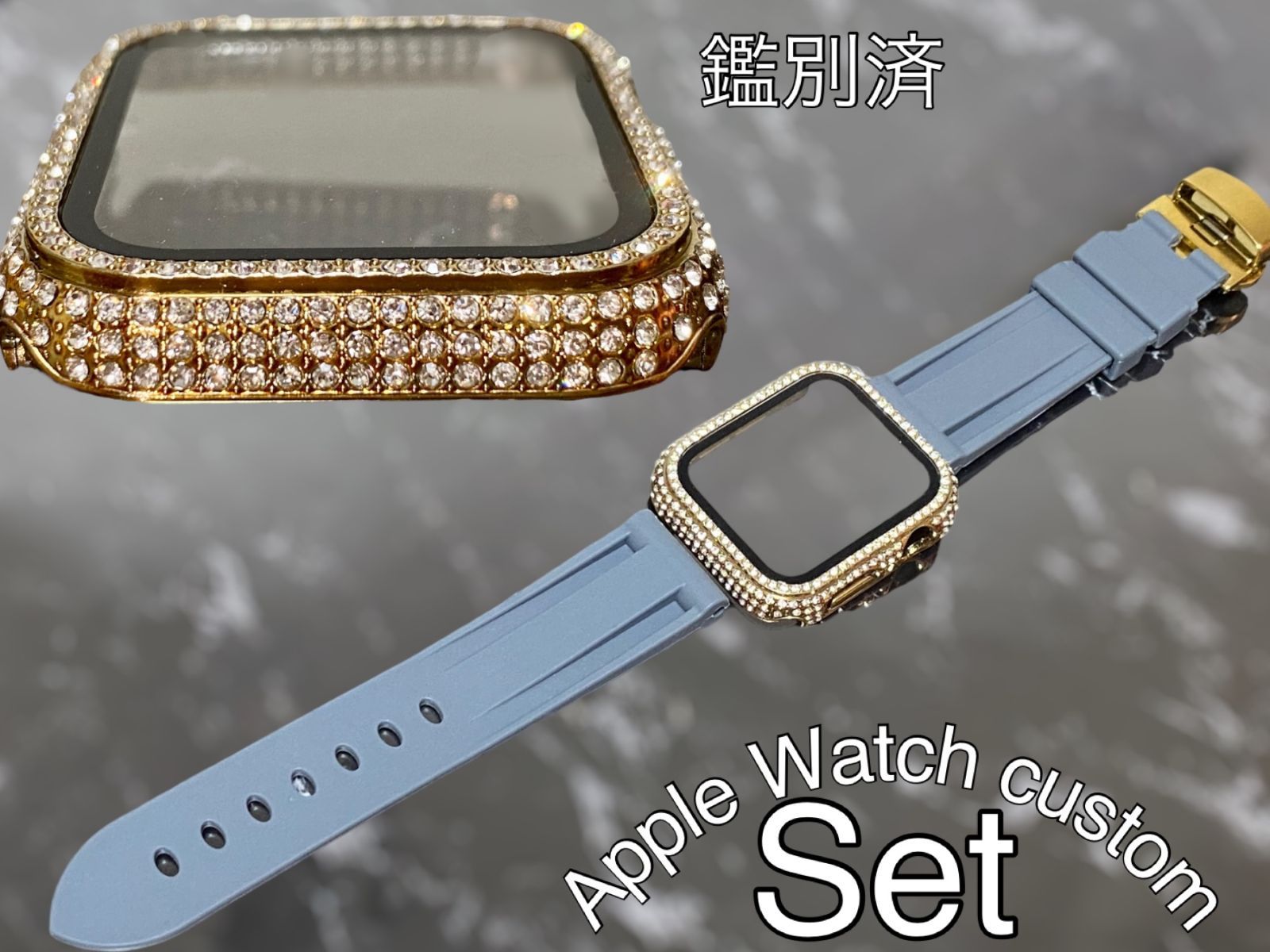 ゴールド グレー アップルウォッチ ケースカバーApple Watch. Dラバーベルト ラバーバンド キラキラカバー ケース 鑑別済み