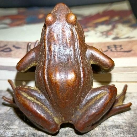 銅 細工 池蛙香挿 茶道茶寵 香道具 工芸品 置物 銅細工