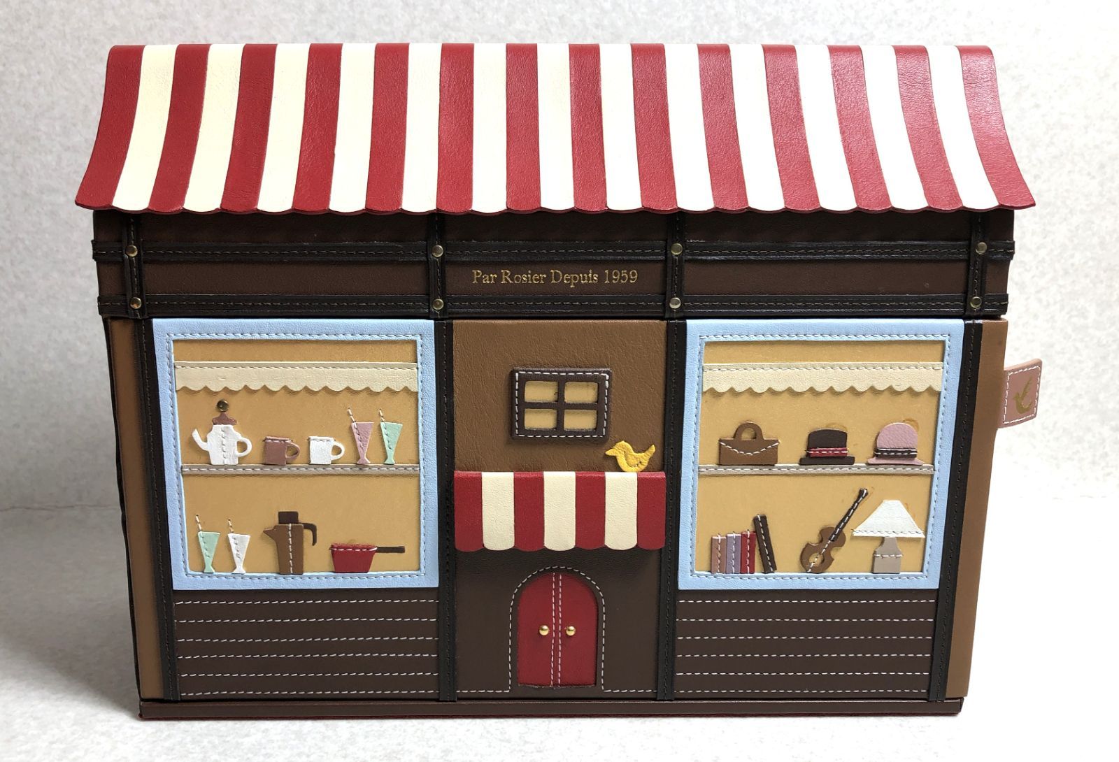 レトロROSIER 横開き ジュエルボックス ソーイングボックス 裁縫箱 ☆新品☆　Rosier ロジエ　ソーイングボックス　裁縫箱　木製　手芸　レトロ