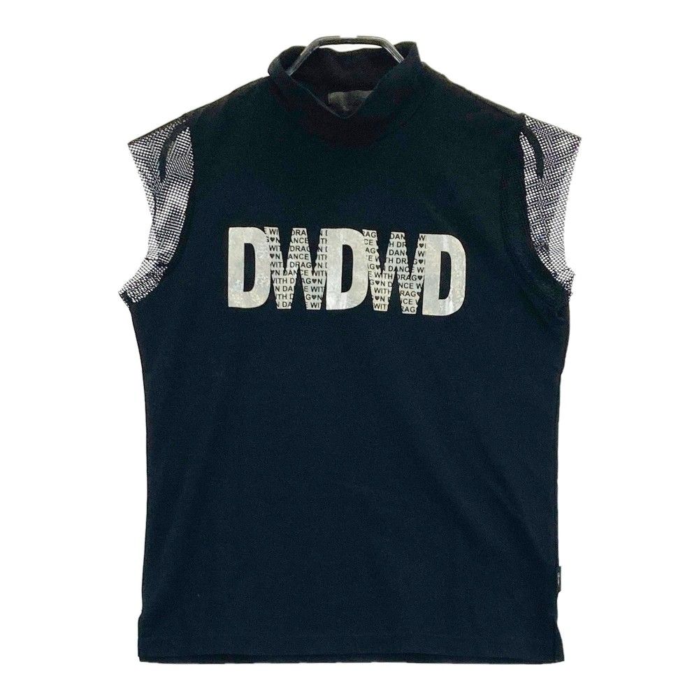 サイズ：2 DANCE WITH DRAGON ダンスウィズドラゴン  ハイネック 半袖Tシャツ プリント  ブラック系 [240101485220] ゴルフウェア レディース ストスト サイズ：2 DANCE WITH DRAGON ダンスウィズドラゴン ハイネック