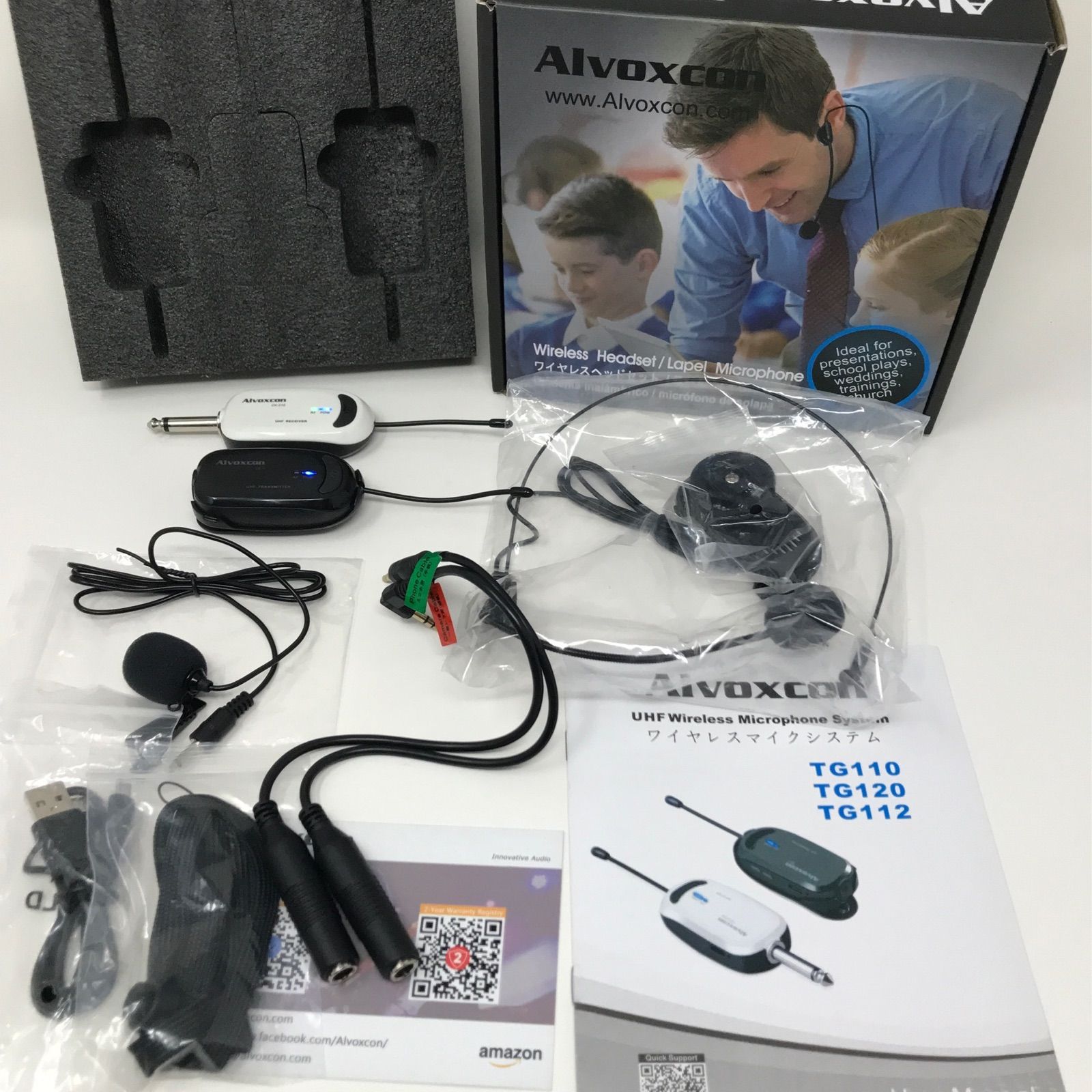 美品】Alvoxcon ワイヤレスマイク ヘッドセット TG110G - メルカリ