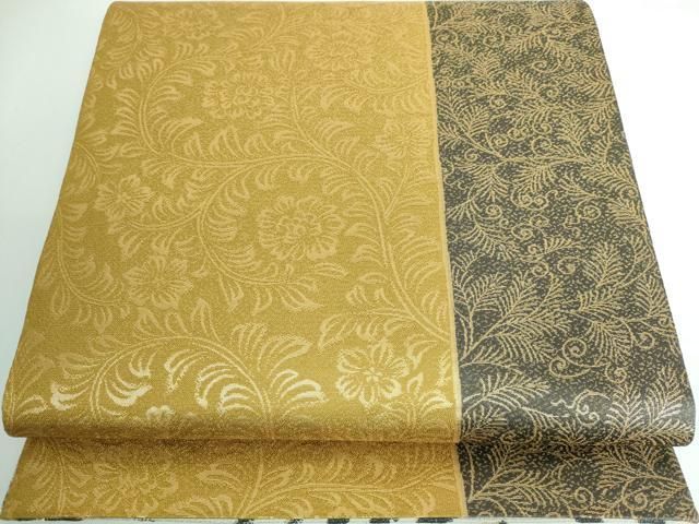 平和屋本店□極上 田中工芸織物 祥園謹製 両面 六通柄袋帯 水面 間道