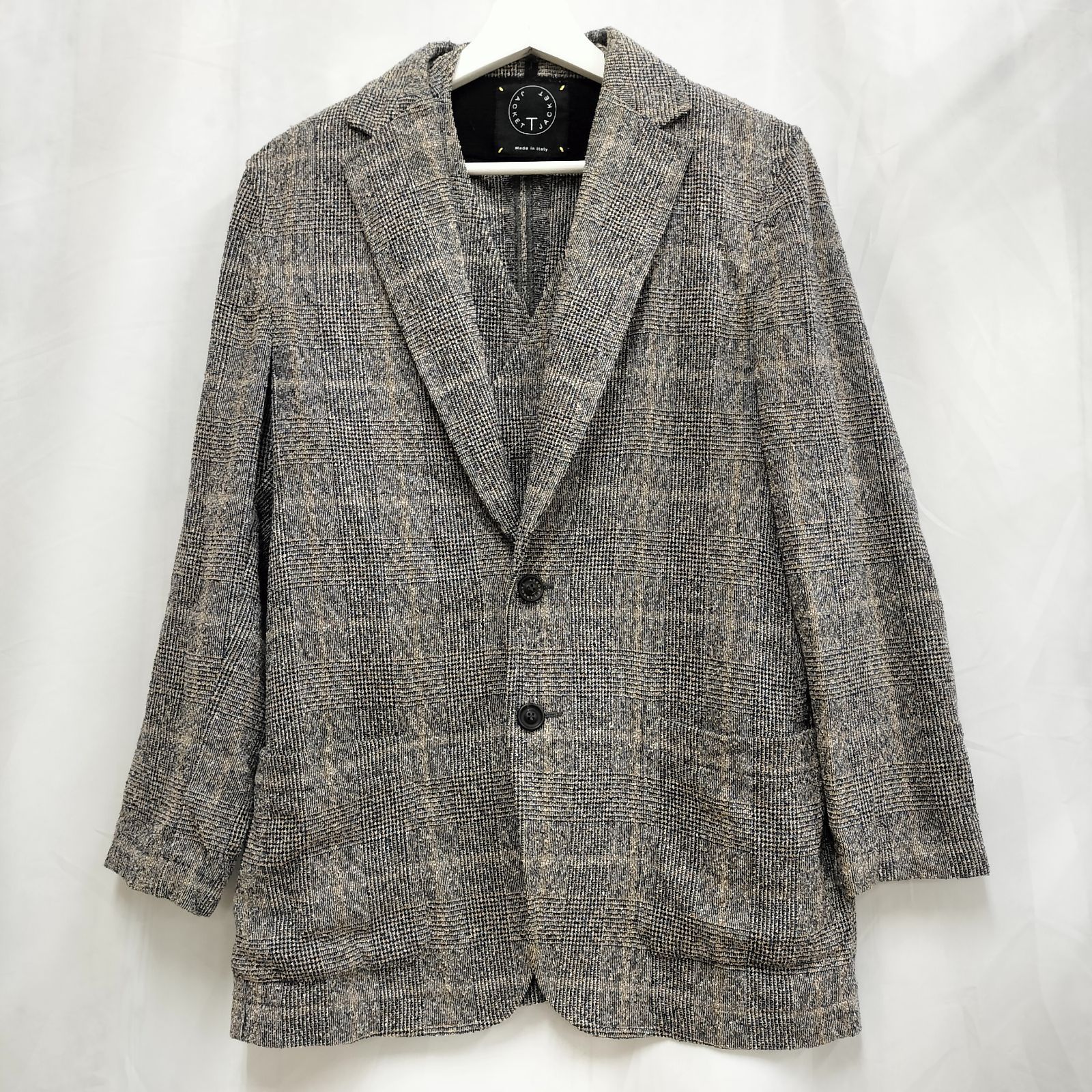 z876 T-JACKET ティージャケット　ベスト＋ジャケットセット　メンズ　M　グレンチェック
