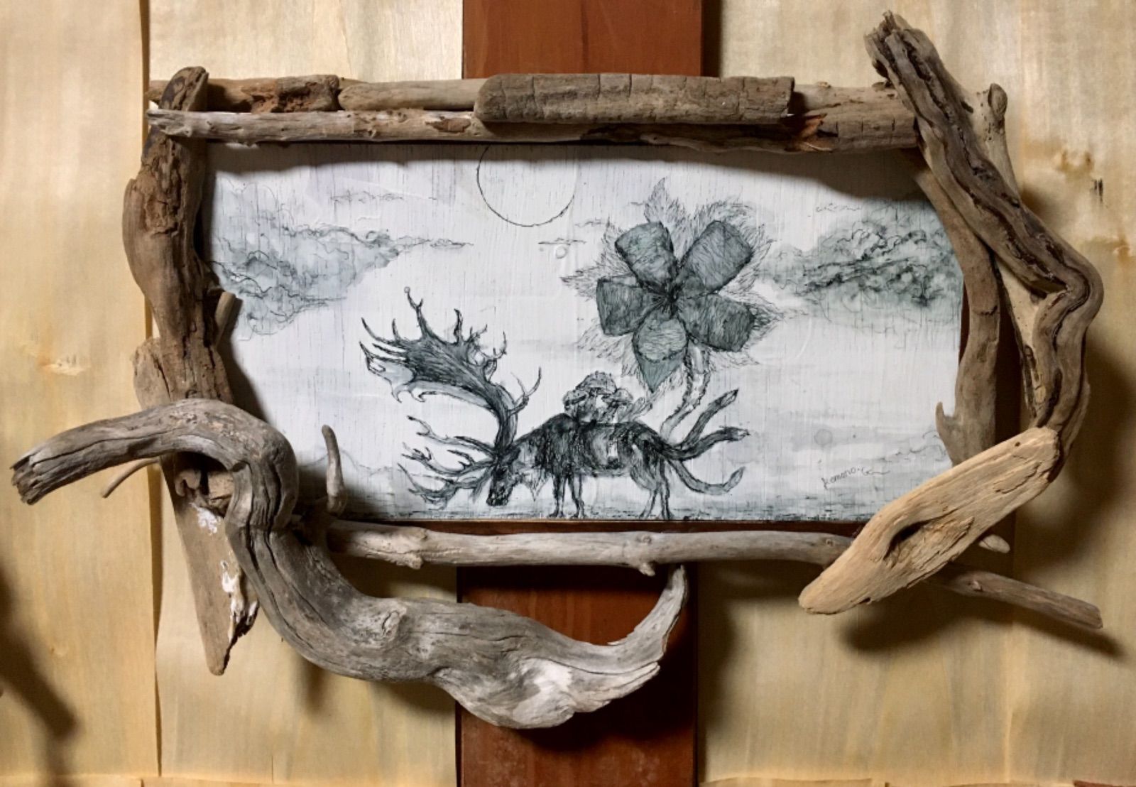 流木 アンティーク インテリア 絵画 絵画花 絵画油絵 流木インテリア 流木 絵画原画 【公式通販】