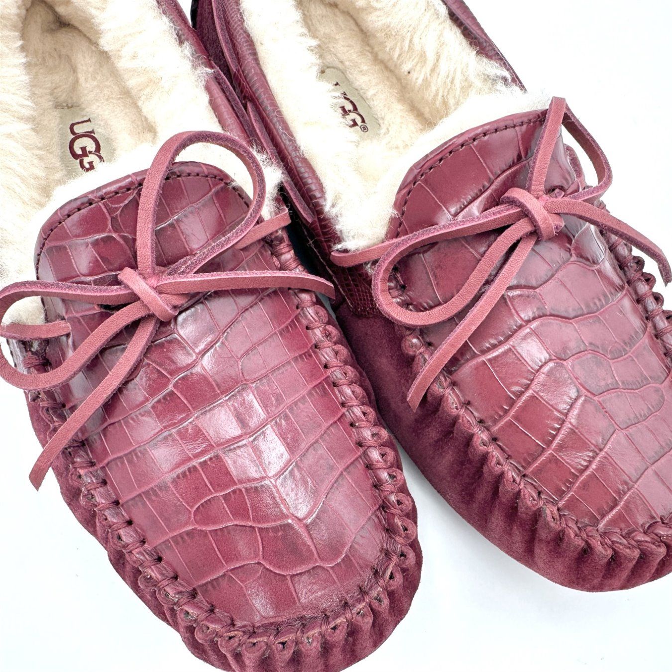★極美品★アグ ダコタ モカシン クロコ ムートン ワインレッド 1302T UGG ダコタ モカシン クロコ ムートン ワインレッド 1302T