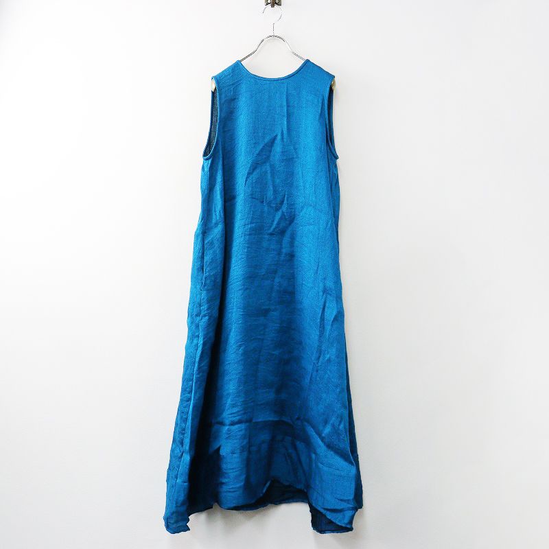 タマキニイメ 玉木新雌 tamaki niime a-line Aライン ワンピース ｜ブルー ドレス ノースリーブ プルオーバー 2400014575675