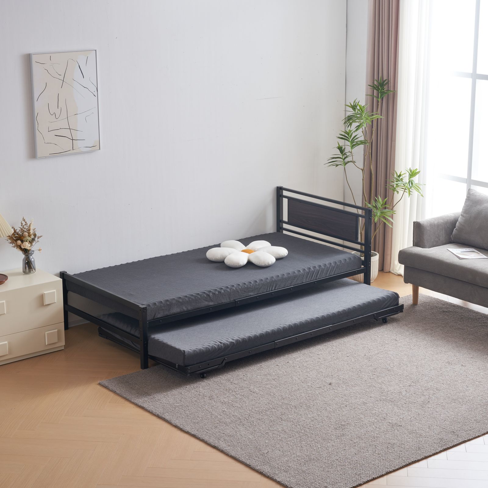 親子ベッド 二段ベッドパイプベッド シングルディベッド 収納 北欧風