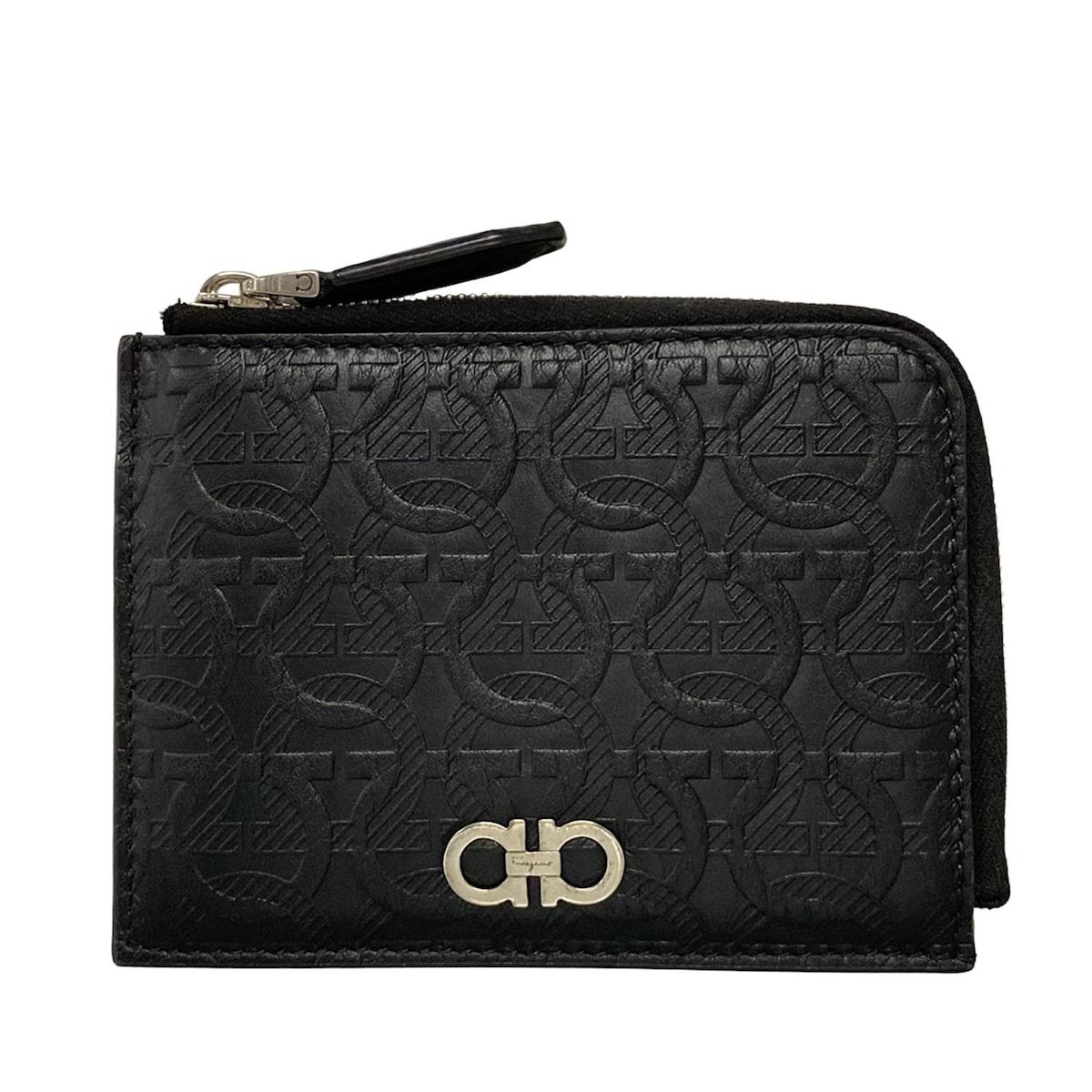 FERRAGAMO|SalvatoreFerragamo サルバトーレフェラガモ カードケース ガンチーニ 黒 レザー