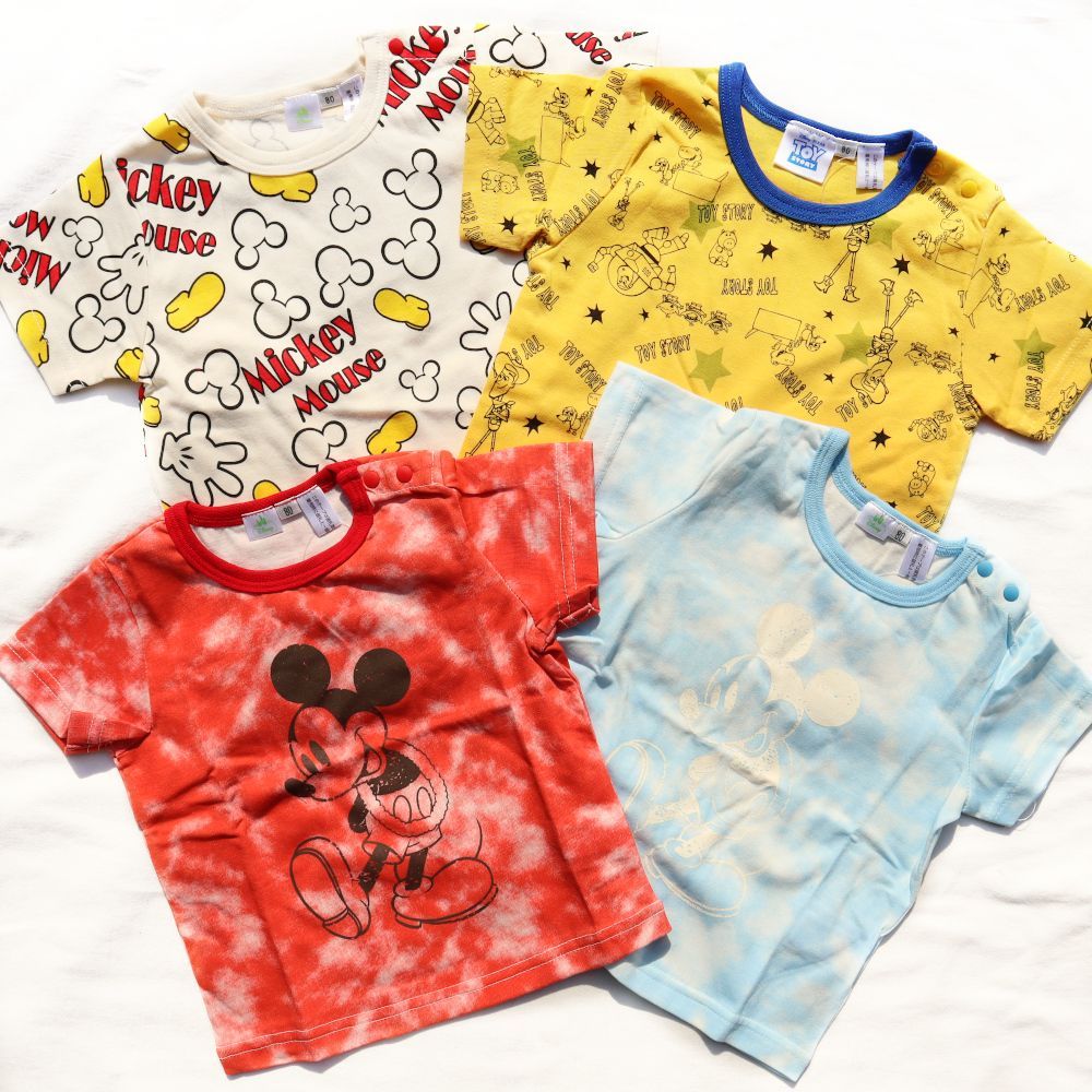 メルカリshops ディズニー 子供服 サイズ80 ミッキーセットe Tシャツ4枚 送料無料