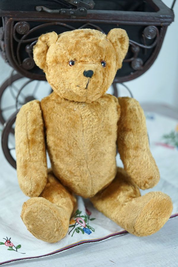 フランスのレーヨンファーのあどけない可愛さのベア42cm 1920-30年代