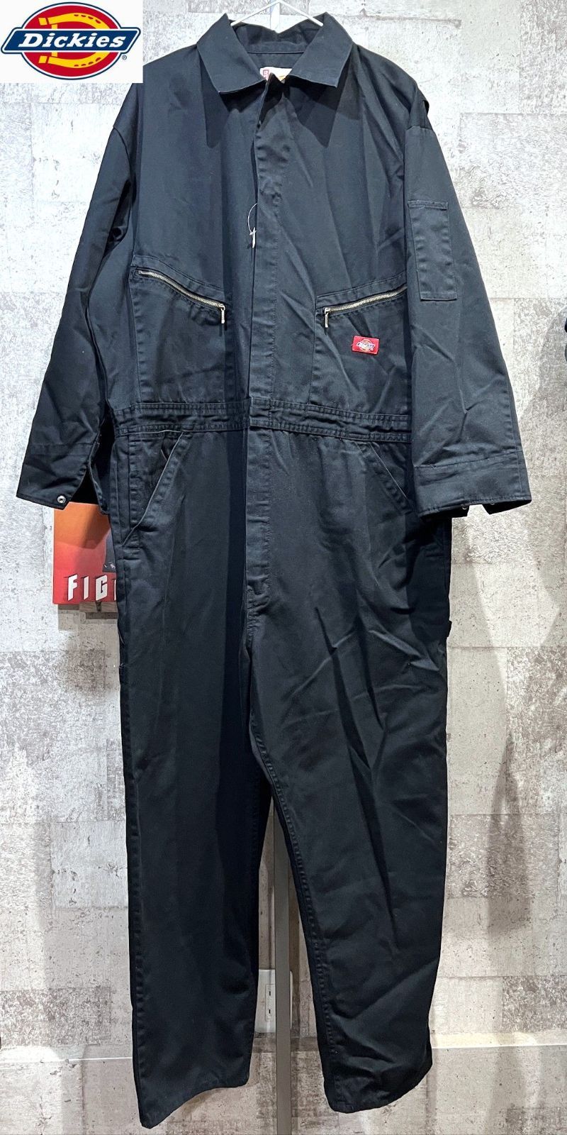 ディッキーズ 定番 長袖 ツナギ ブラック XL Dickies オールインワン 作業服
