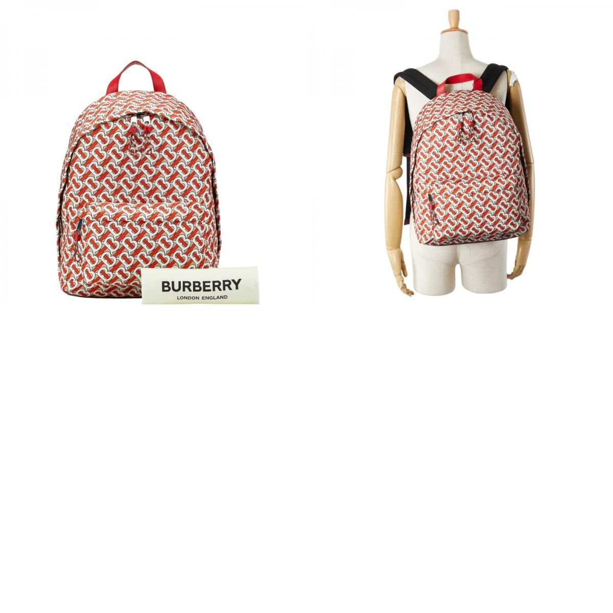現行/レア✨バーバリー リュック TBロゴ モノグラム キャンバス レザー A4 BURBERRY バックパックTBモノグラムジャガードキャンバス
