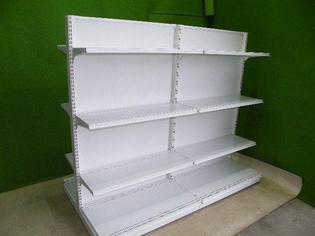 TODA製 H150cm×W88cm 3連結両面3段什器 背面ボード(画像は2連結 