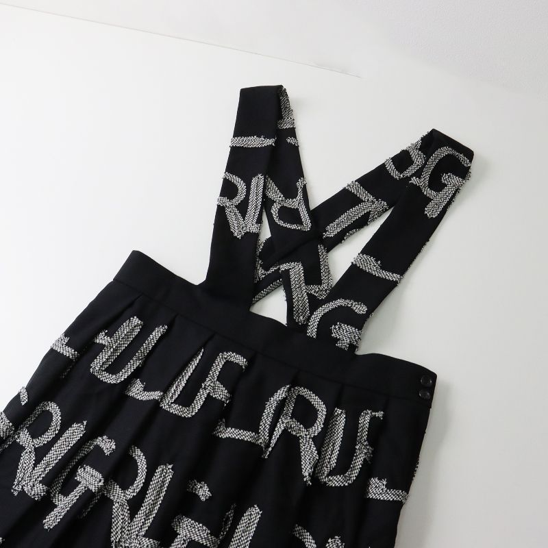 2020AW コムデギャルソン ガール COMME des GARCONS GIRL ウール ロゴ 吊りスカート M|ブラック ボトムス 2400013548144
