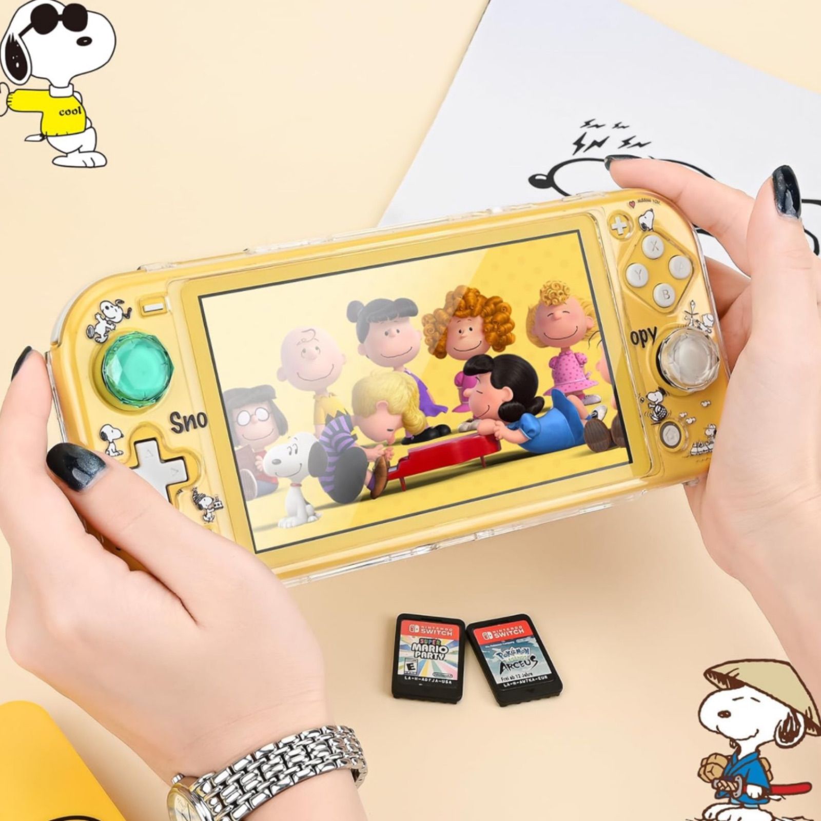 スヌーピー Switch Lite 用 ケース スイッチライト カバー クリア