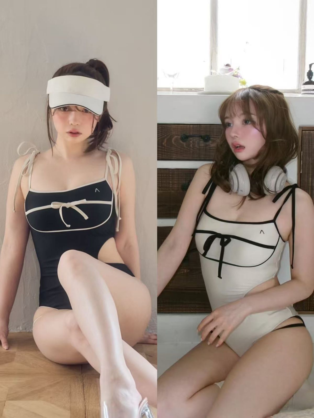 2025 夏 andmary Natalie swimsuit アンドマリー レディース水着 ベージュ ブラック