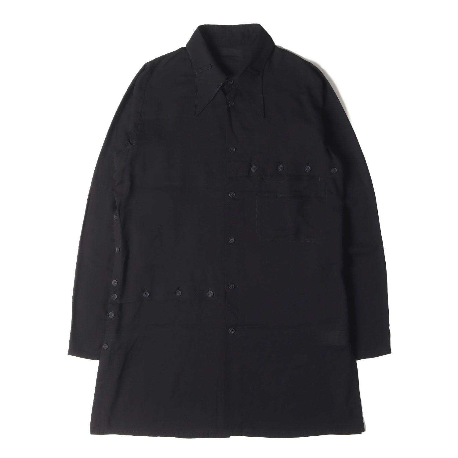 Yohji Yamamoto ヨウジヤマモト シャツ ブラック 黒 サイズ:2 | 21SS W 