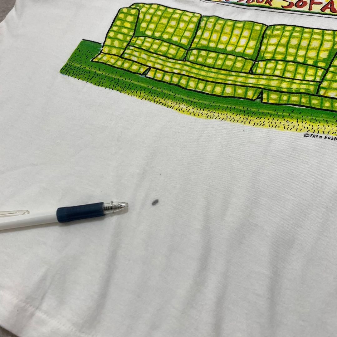 希少　フレッドバブ　ビンテージ　人面　アート　ART Tシャツ　90s 半袖　白 希少 フレッドバブ ビンテージ 人面 アート ART Tシャツ 90s 半袖 白