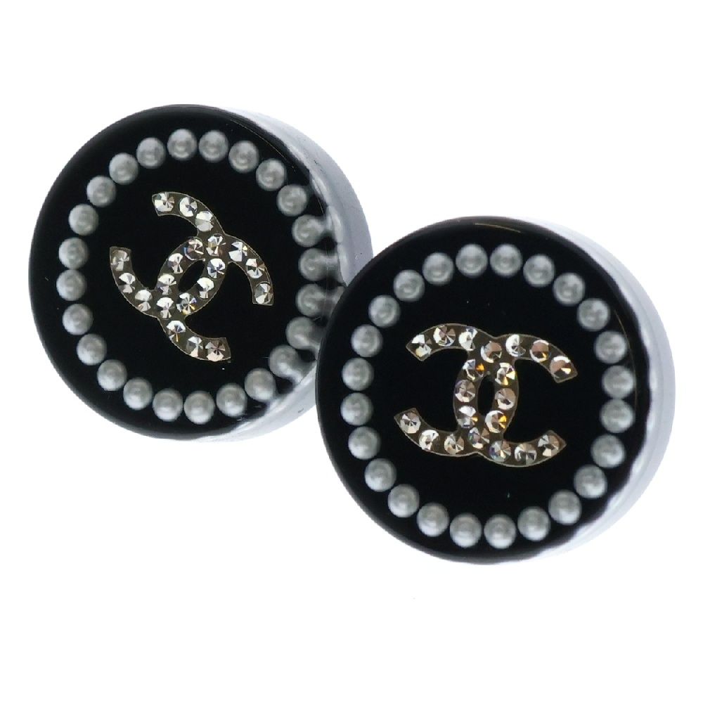 CHANEL シャネル ココマーク ラウンド ピアス ラインストーン アクセサリー 14C