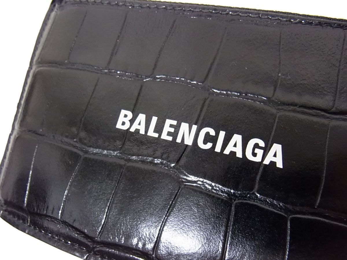 美品◇BALENCIAGA コイン カードケース フラグメントケース クロコ型