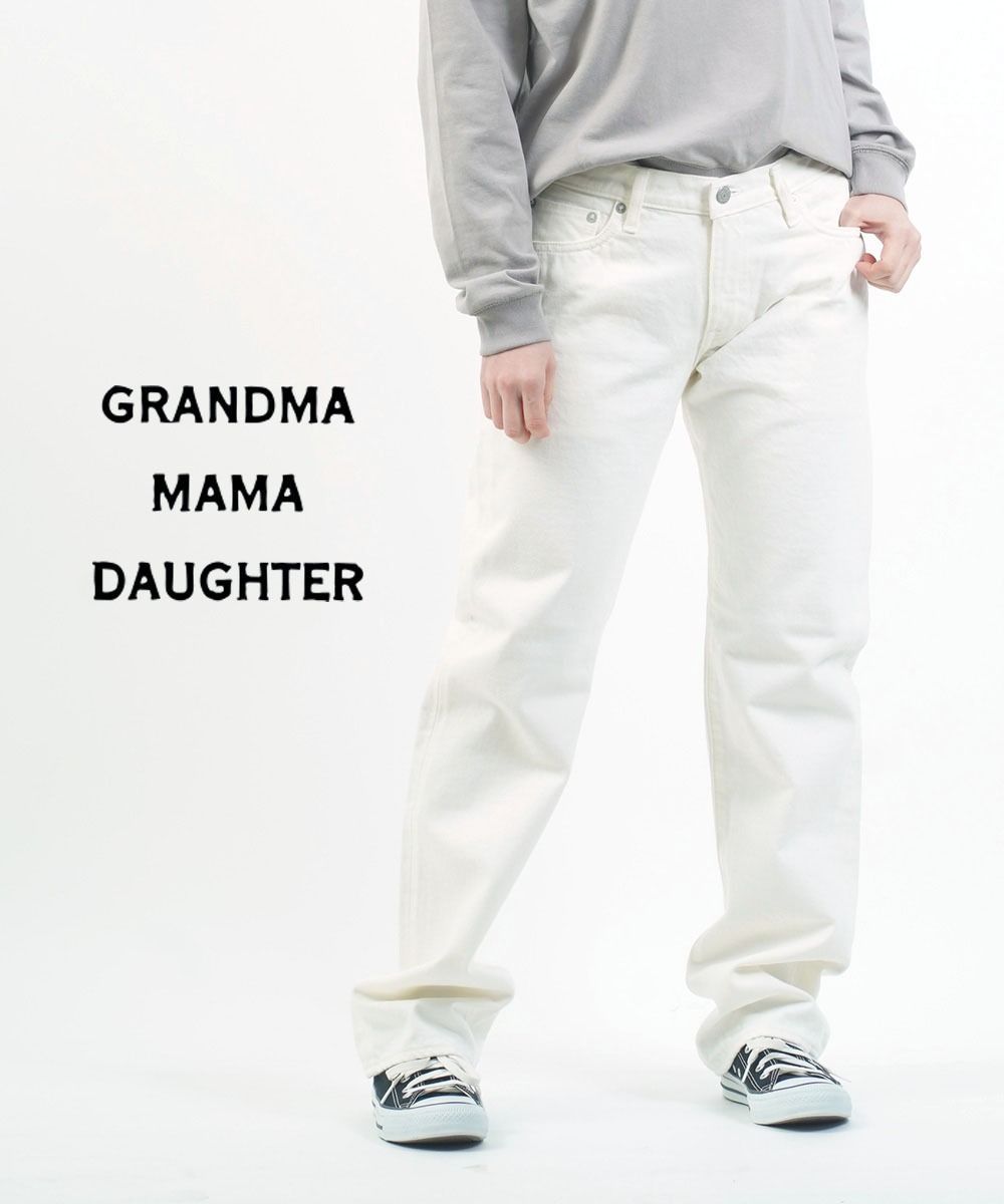 グランマ ママ ドーター GRANDMA MAMA DAUGHTER by KATO コットン ホワイトデニム パンツ outlet GP210861-0361502 レディース