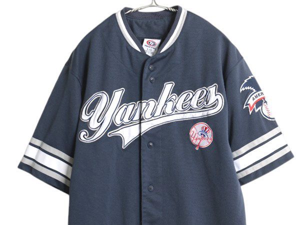 ヤンキース ベースボール シャツ メンズ XL MLB オフィシャル トゥルーファン 大リーグ ユニフォーム ゲームシャツ ジャージ 半袖シャツ 紺 ヤンキース ベースボール シャツ メンズ XXL MLB オフィシャル