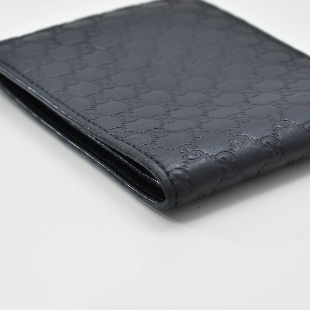 中古USED GUCCI 財布 2つ折り メンズ シマレザー ブラック 16002 中古USED GUCCI 財布 2つ折り メンズ シマレザー ブラック 16002