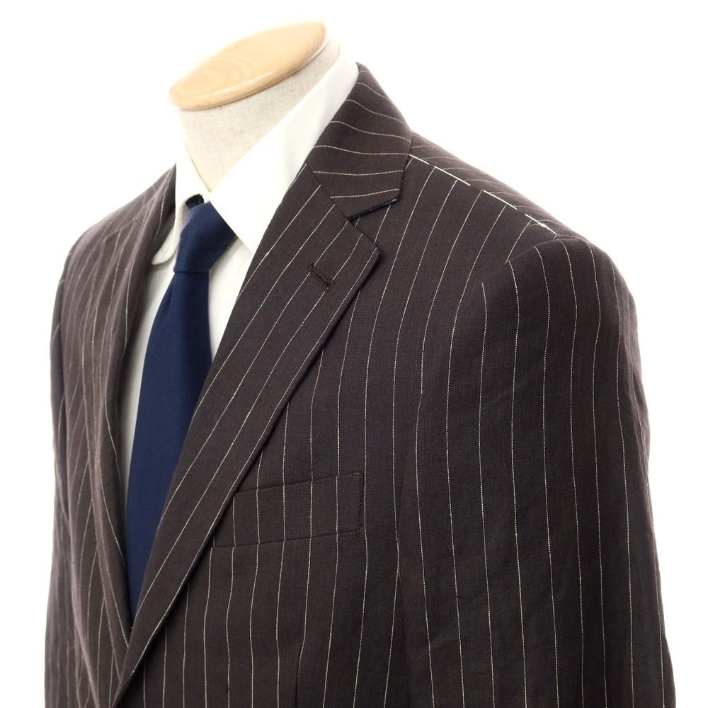 中古】ハケットロンドン HACKETT LONDON リネン ストライプ 2B セットアップ スーツ ダークブラウンxホワイト【サイズ36】【メンズ】  - メルカリ