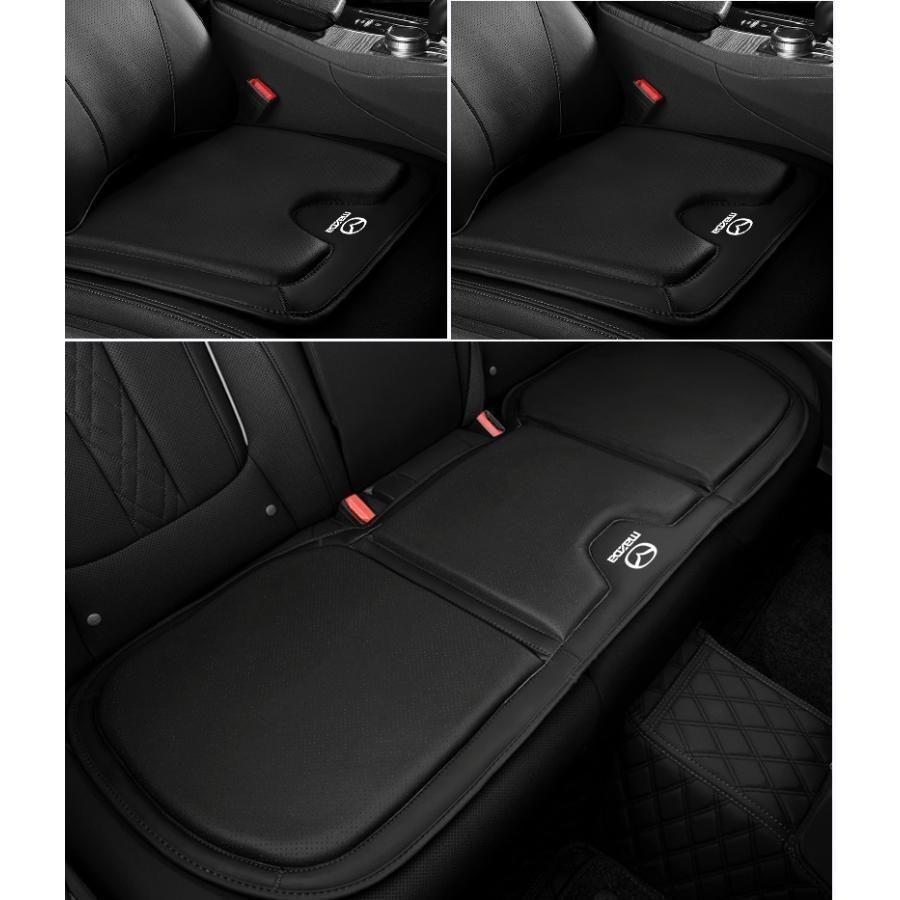 ◆マツダ MAZDA◆ブラック◆シートクッション カーシートカバー 座布団2点 車の後席1点 座席クッション 車用シート保護 滑り止め ナッパレ