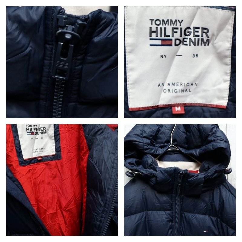 レディースM 【B品 訳あり】 TOMMY HILFIGER トミーヒルフィガー ダウンジャケット フェザー 刺繍ワンポイント フード取り外し可能  無地 ネイビー 紺 厚手 USA古着 00653 - メルカリ